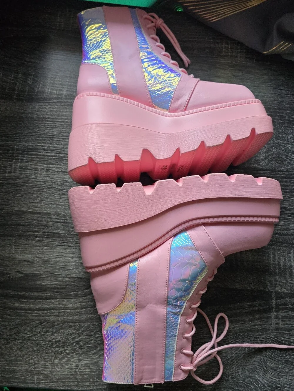 LASR Pink Poison Platform Boots